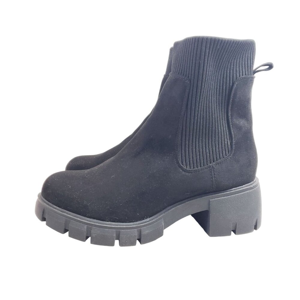 No Boundaries Womens Size 10 Wide Black Chunky Sole Chelsea Boots - Picture 5 of 8
